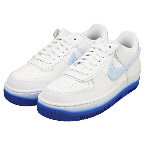 Nike Air Force 1 Shadow Pour Femmes Baskets De Luxe En Cuir Et Textile Blanc Bleu 37 1 2 Rakuten