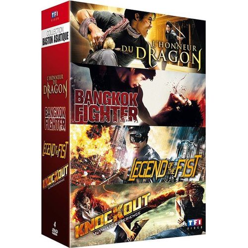 Collection Baston Asiatique : L'honneur Du Dragon + Bangkok Fighter + Legend Of The Fist + Knockout - Pack