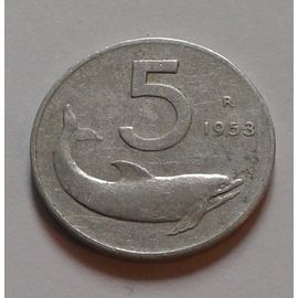 Pièce 5 Lires Repubblica Italiana 1953 R
