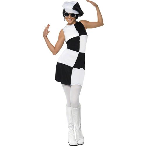 Déguisement Disco Femme Blanc Et Noir - 42066 - Medium - Port 0¿