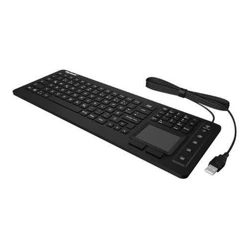 RaidSonic KeySonic KSK-6231INEL - Clavier - avec pavé tactile - rétroéclairé - USB - Allemand - noir