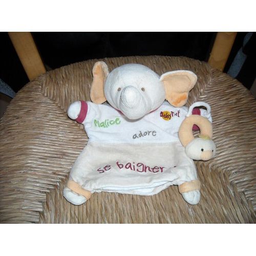 Doudou Marionnette Éléphant Avec Sa Bouée Malice Adore Se Baigner Baby Nat