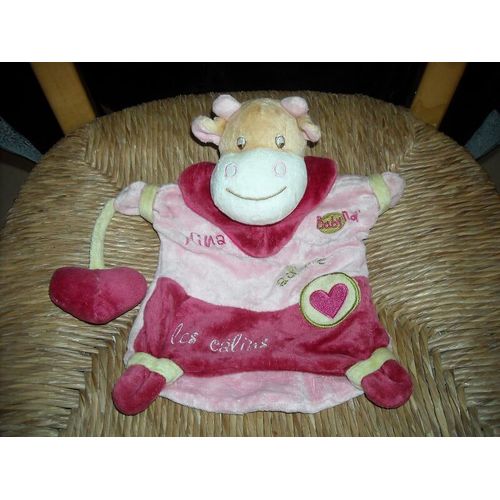 Doudou Marionnette Vache Rose Nina Adore Les Calins Avec Son Coeur Baby Nat