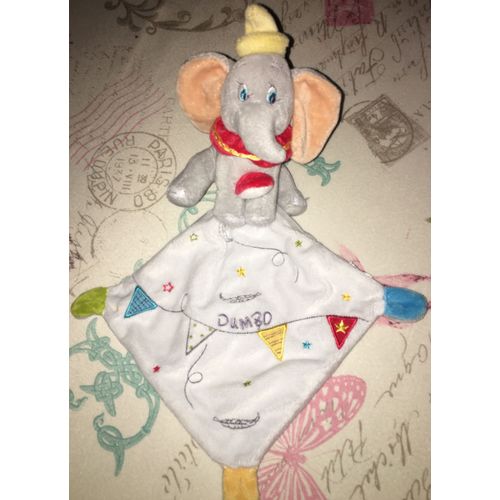 Doudou Elephant Gris  Dumbo Disney Baby Mouchoir Peluche Mixte Enfant Bebe Naissance