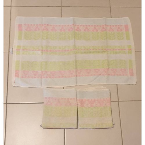 Lot De 3 Serviettes De Toilette Vintage