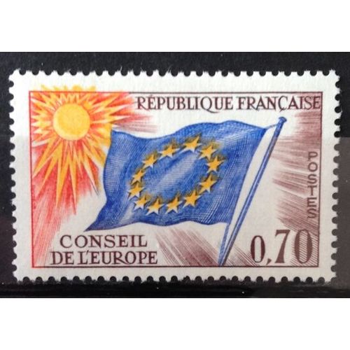 France - Conseil Europe Drapeau 0,70 Brun-Violet, Bleu, Jaune, Rouge (Sublime Service N° 35) Neuf** - Cote 3,00€