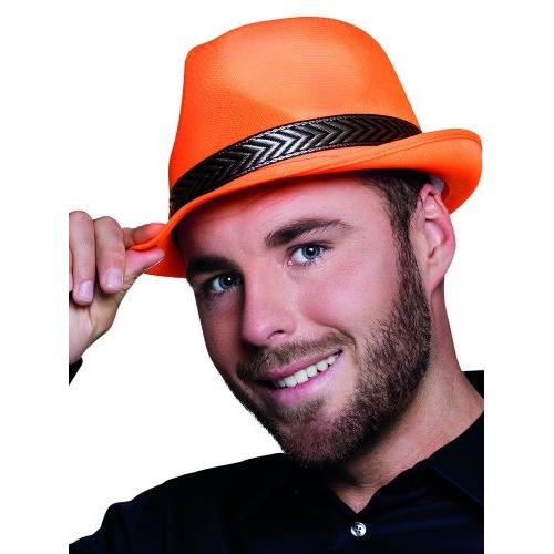 Chapeau Borsalino Trilby Orange Fluo Adulte,