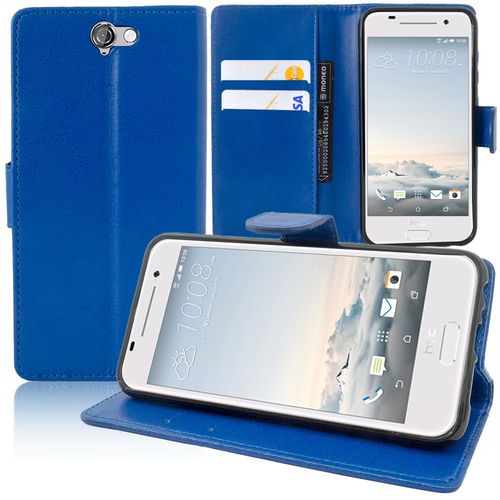 Etui Portefeuille Pour Htc One A9 Support Video Cuir Pu - Bleu Fonce