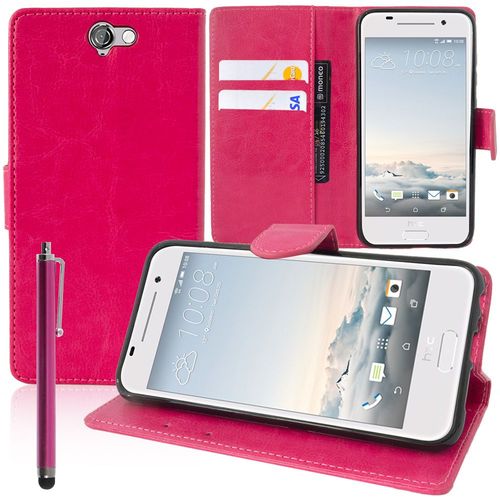 Etui Portefeuille Pour Htc One A9 Support Video Cuir Pu - Rose + Stylet