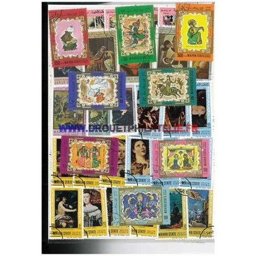 Mahra 100 Timbres Differents Obliteres