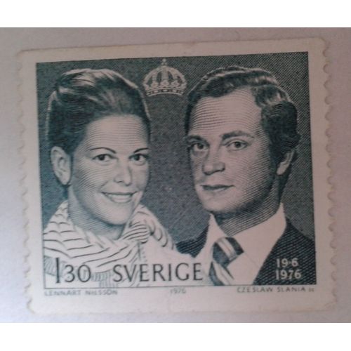 Timbre Suède Mariage Royal 1976 Yvert Et Tellier N°926 Neuf Sur Enveloppe