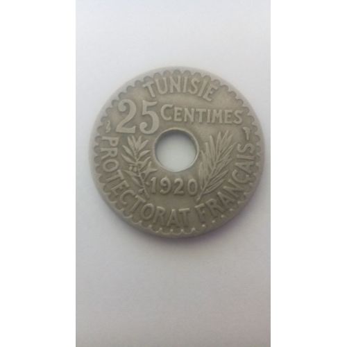 Monnaie 25 Centimes Tunisie 1920