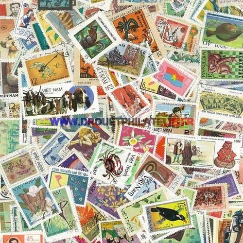Vietnam 600 Timbres Differents Obliteres