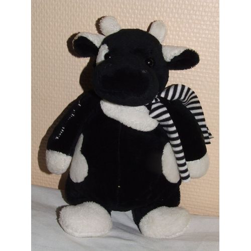 Vache Tout Compte Fait Tcf Noire Et Blanche Peluche Doudou 28 Cm