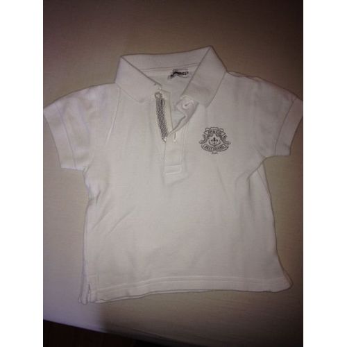 Polo En Coton Blanc 3 Pommes - Taille 6 Mois