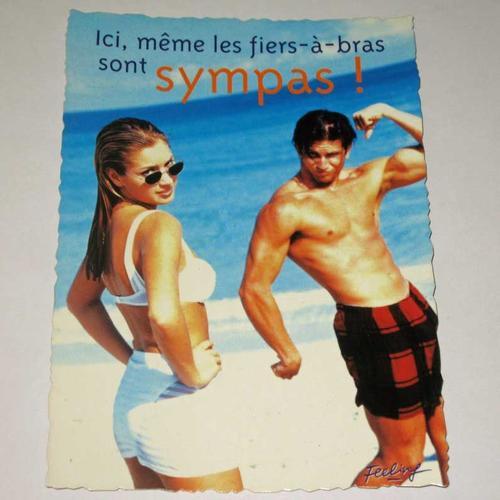 Carte Postale Humour Plage Mer Vacances Bikini Mec Sympa 11x15cm Rakuten