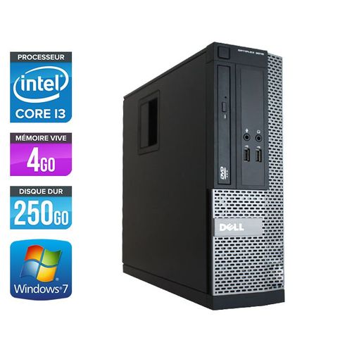 Dell Optiplex 3010 SFF - Intel Core i3-3220 / 3.30 GHz - RAM 4 Go - HDD 250 Go - DVDRW - GigaBit Ethernet - Windows 7 Professionnel