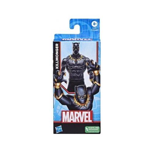 Figurine Avengers : Black Panther 15 Cm - Super Heros - Personnage Articulé - Set Jouet Garcon Et 1 Carte Animaux