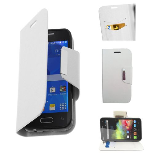 Etui Coque Housse Portefeuille Wiko Rainbow 4g Blanc 