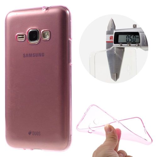 Coque Souple Ultra-Slim Fine Coloris Rose Pour Galaxy J1-2016