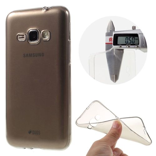 Coque Souple Ultra-Slim Fine Coloris Gris Fumé Pour Galaxy J1-2016