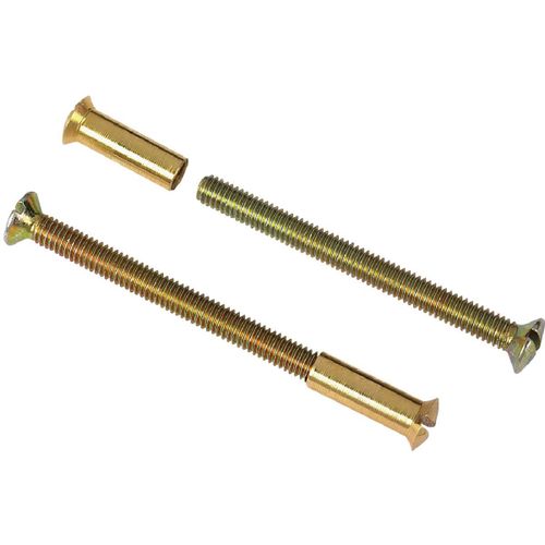 Visserie pour poignée de porte DT 2000 - Laitonne poli - 2 vis + 2 douilles