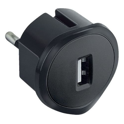 Adaptateur chargeur USB noir Legrand
