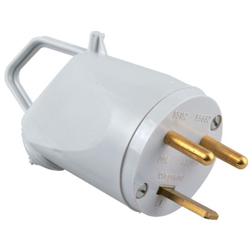 Fiche plastique 2P+T 20 A Legrand - Mâle - Plexo étanche - Plastique - Gris