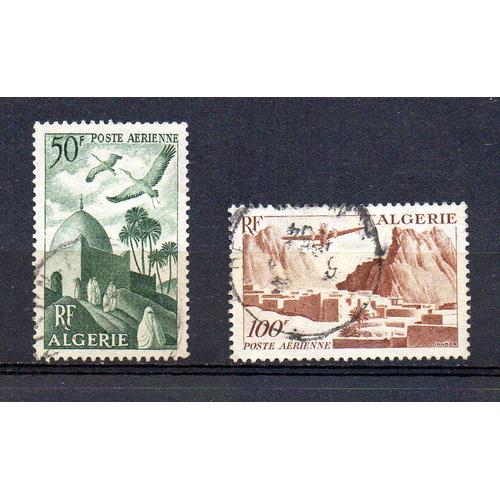 Algérie- 2 Timbres Oblitérés - Poste Aérienne- Paysages- Année 1949