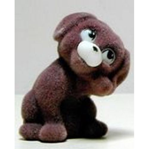 Mini Figurine Chien Brun - Série Animaux En Feutrine (Kinder 2013)