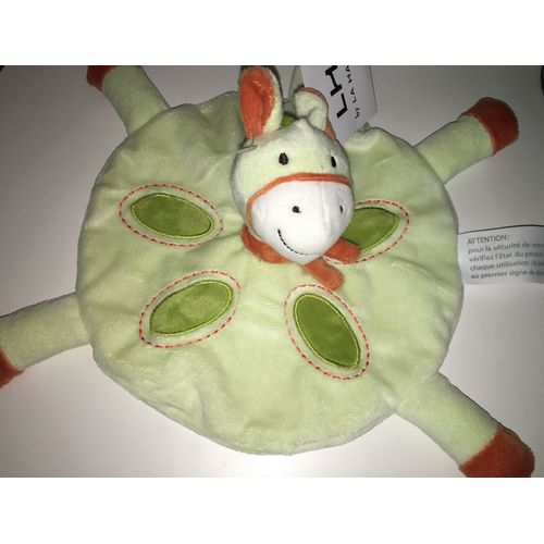 Doudou Zèbre Vert Orange Cheval Poney Kimbaloo