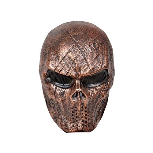 Masque Airsoft Paintball Armée Fibre De Verre Solide Bonne Qualité Avec Grille Et Mousse Intérieure Coloris Gris, Argenté, Noir, Or Et Autres Pour Protection Cosplay Déguisement. Black Sugar Paris