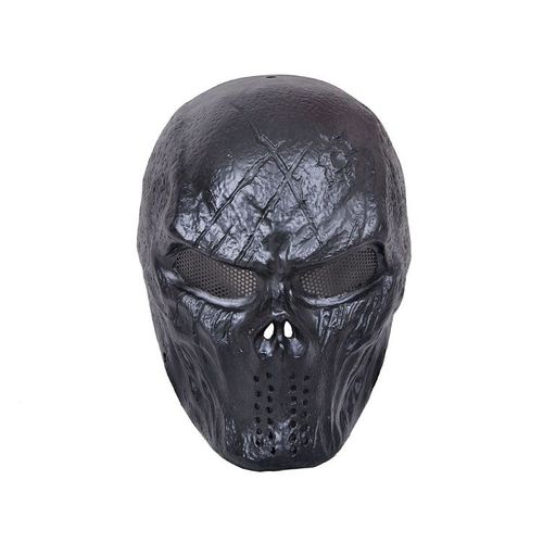 Masque Airsoft Paintball Armée Fibre De Verre Solide Bonne Qualité Avec Grille Et Mousse Intérieure Coloris Gris, Argenté, Noir, Or Et Autres Pour Protection Cosplay Déguisement. Black Sugar Paris