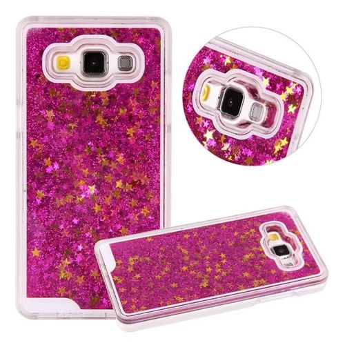 Etui Coque Samsung Galaxy Grand Prime Rose Fushia Liquide Pailettes Etoiles Bling Diamant