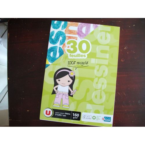Bloc De Papier Dessin Blanc Hyper U