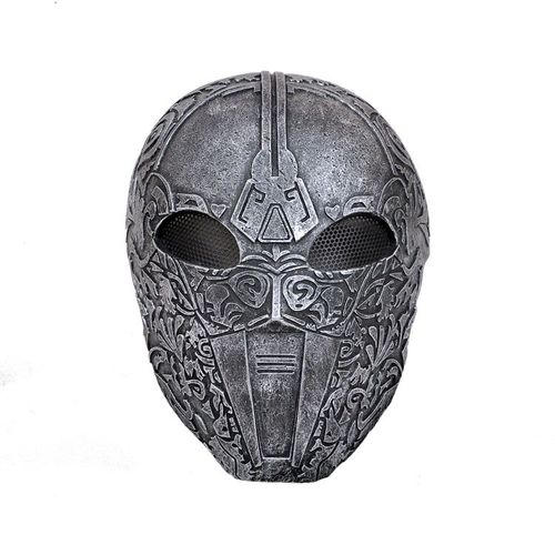 Masque Airsoft Paintball Armée Fibre De Verre Solide Bonne Qualité Avec Grille Et Mousse Intérieure Coloris Gris, Argenté, Noir, Or Et Autres Pour Protection Cosplay Déguisement. Black Sugar Paris