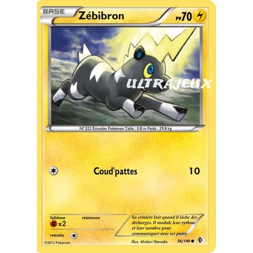 Pokémon - 56/149 - Noir & Blanc - Frontières Franchies - Zébibron - Commune