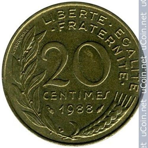 Piece De 20 Centimes 1988 