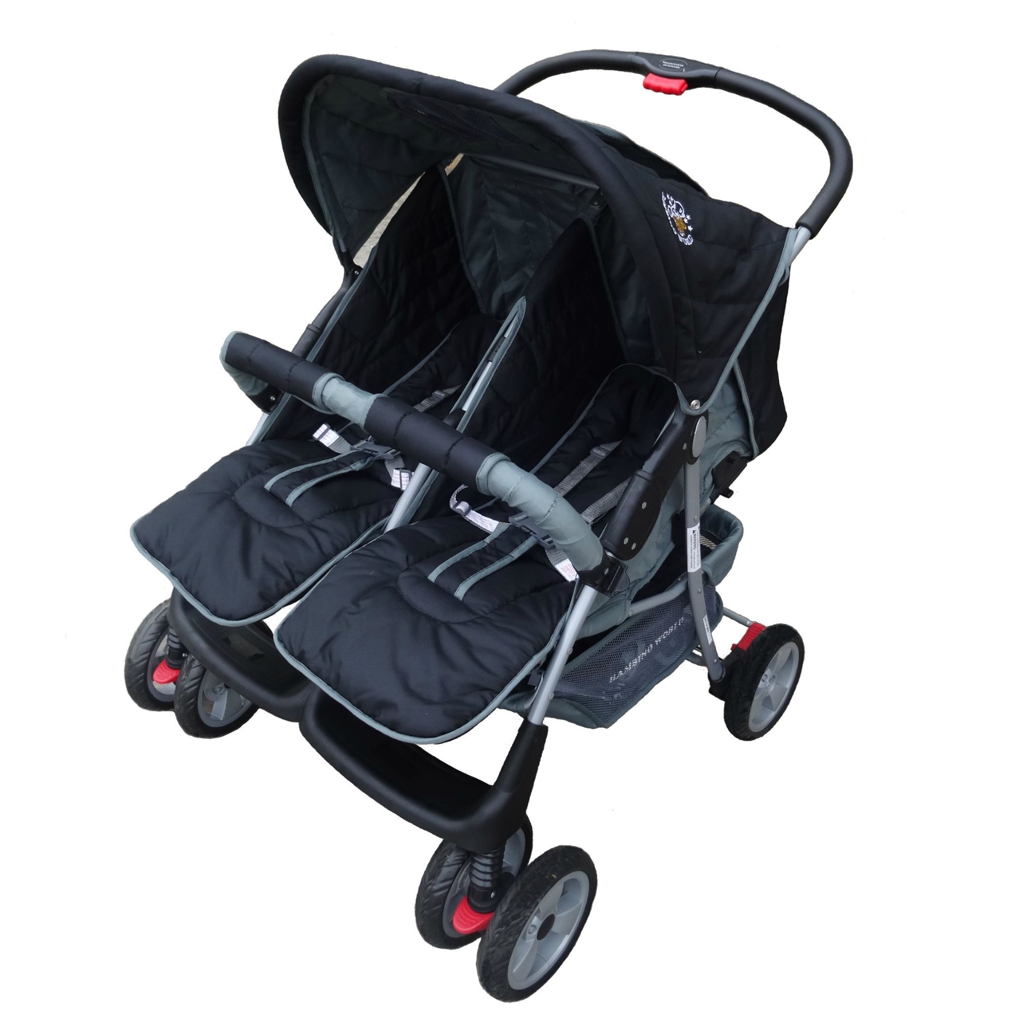 Poussette Double Twin Noir Deluxe Tandem Rakuten