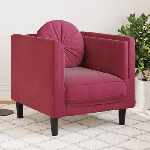 Vidaxl Fauteuil Avec Coussin Rouge Bordeaux Velours