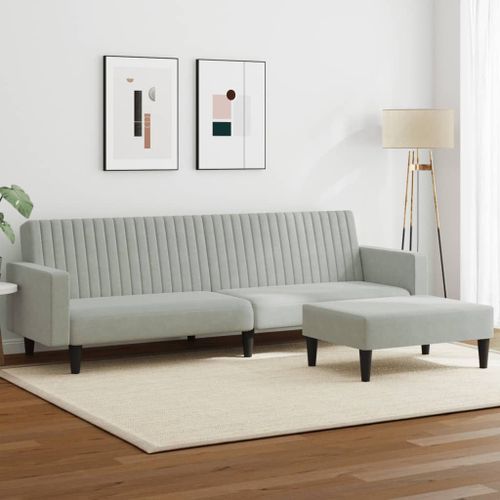 Vidaxl Ensemble De Canapés 2 Pcs Gris Clair Velours