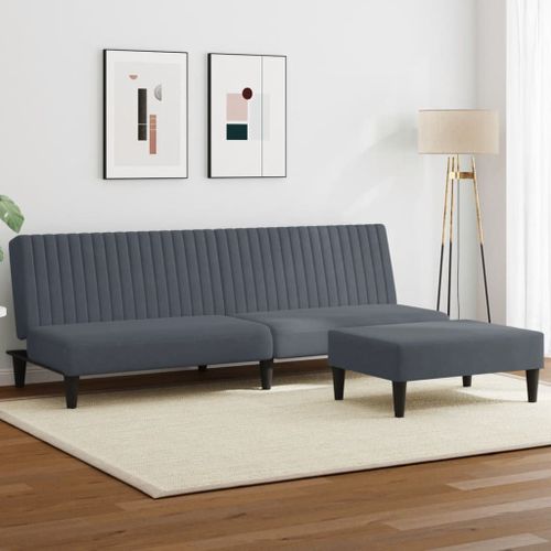 Vidaxl Ensemble De Canapés 2 Pcs Gris Foncé Velours