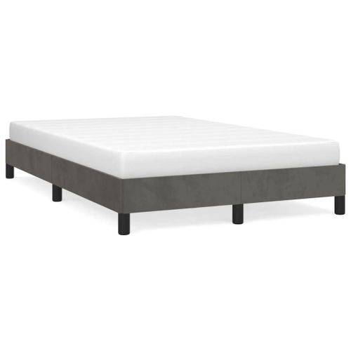 Vidaxl Cadre De Lit Sans Matelas Gris Foncé 120x190 Cm Velours