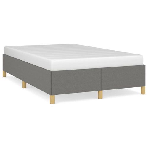 Vidaxl Cadre De Lit Sans Matelas Gris Foncé 120x190 Cm Tissu