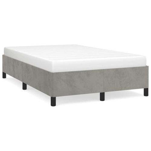 Vidaxl Cadre De Lit Sans Matelas Gris Clair 120x190 Cm Velours