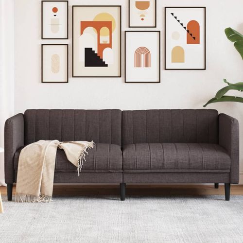 Vidaxl Canapé À 3 Places Marron Foncé Tissu
