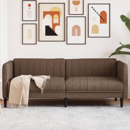 Vidaxl Canapé À 3 Places Marron Tissu