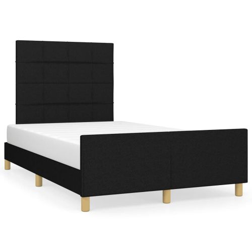 Vidaxl Cadre De Lit Avec Tête De Lit Noir 120x190 Cm Tissu