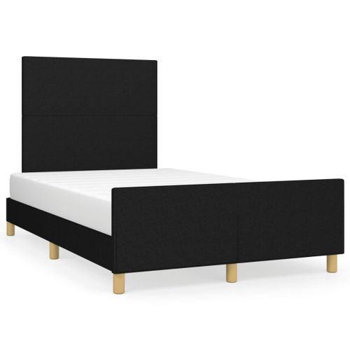 Vidaxl Cadre De Lit Avec Tête De Lit Noir 120x190 Cm Tissu