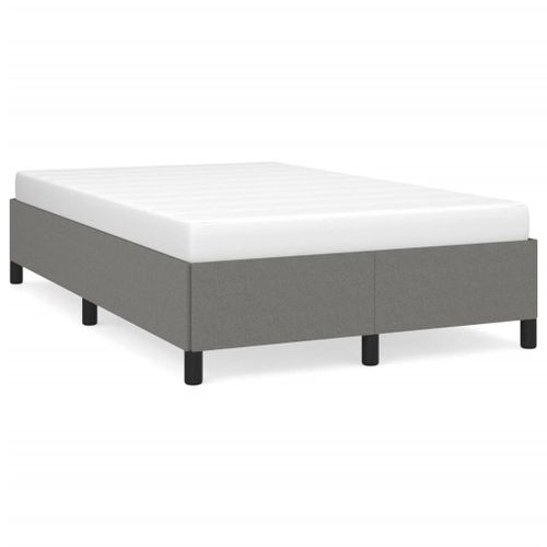 Vidaxl Cadre De Lit Sans Matelas Gris Foncé 120x190 Cm Tissu